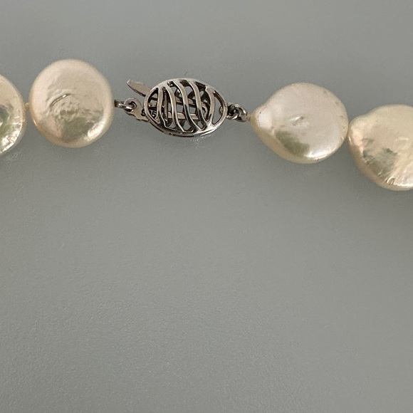 925 freshwater Cream Pearl Necklace made in Germany - Picture 6 of 8